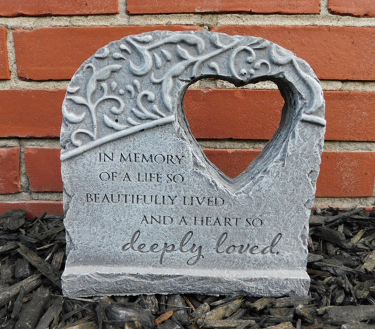 Hole in heart memorial stone
