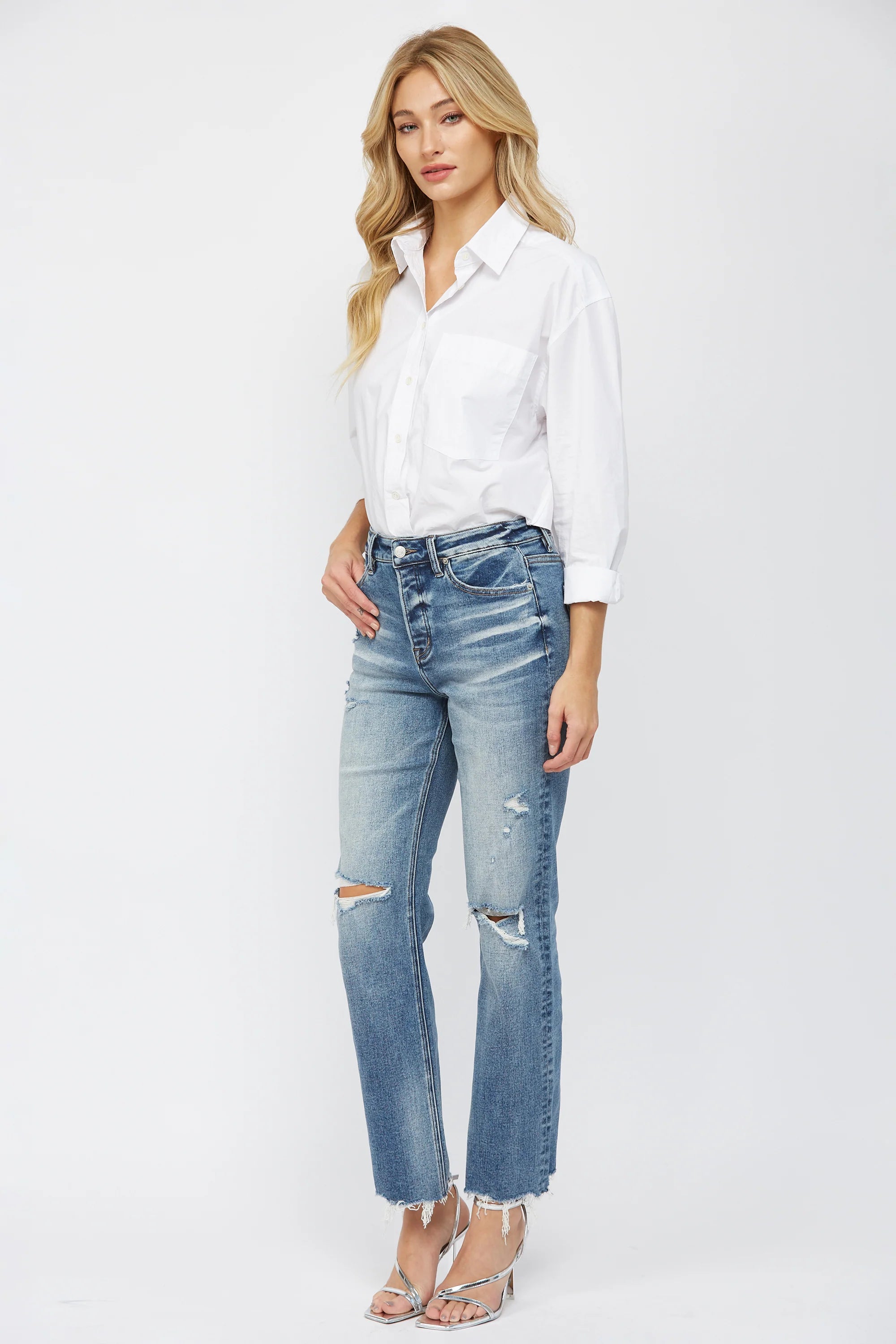 Crawford High Rise Straight Mica Jean