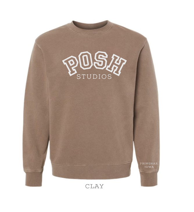 Posh Studios Midweight Pigment-Dyed Crewneck Sweatshirt