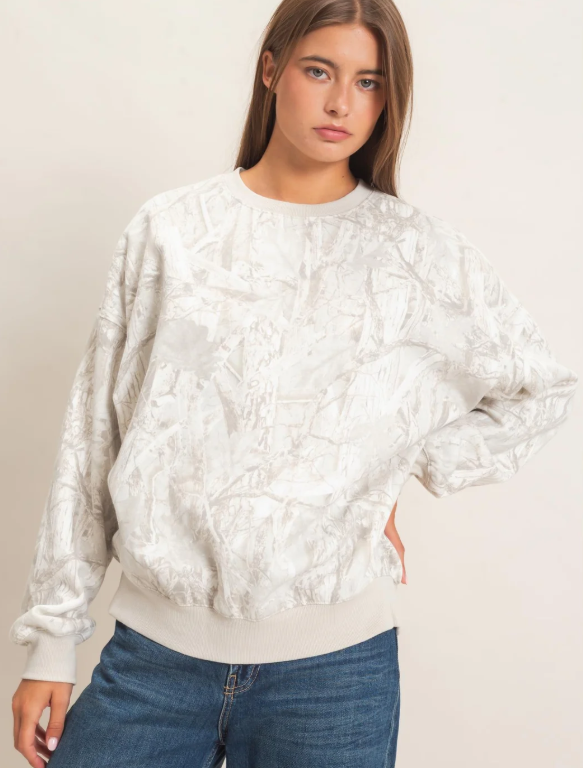 Tree Camouflage Crew Neck Sweatshirt
