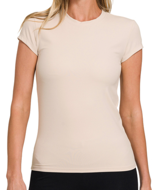 Interlock short sleeve top