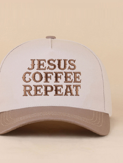 Jesus coffee repeat two tone snapback hat