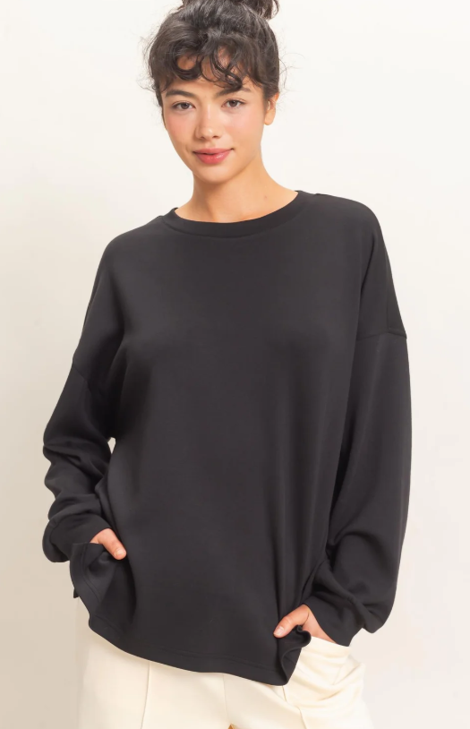 Oversized Crew Neck Top