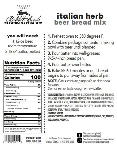 Italian Herb Beer Bread