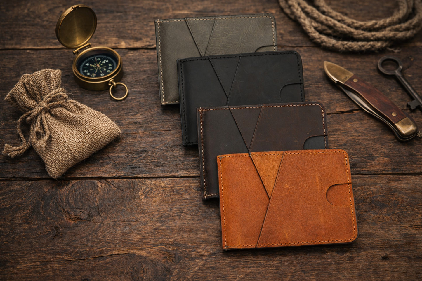 Leather Money Clip Wallet for Men, Bill Clip, Slim Wallet