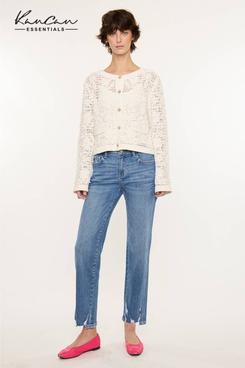 Kan Can Jupiter Mid-Rise Crop Straight Jean