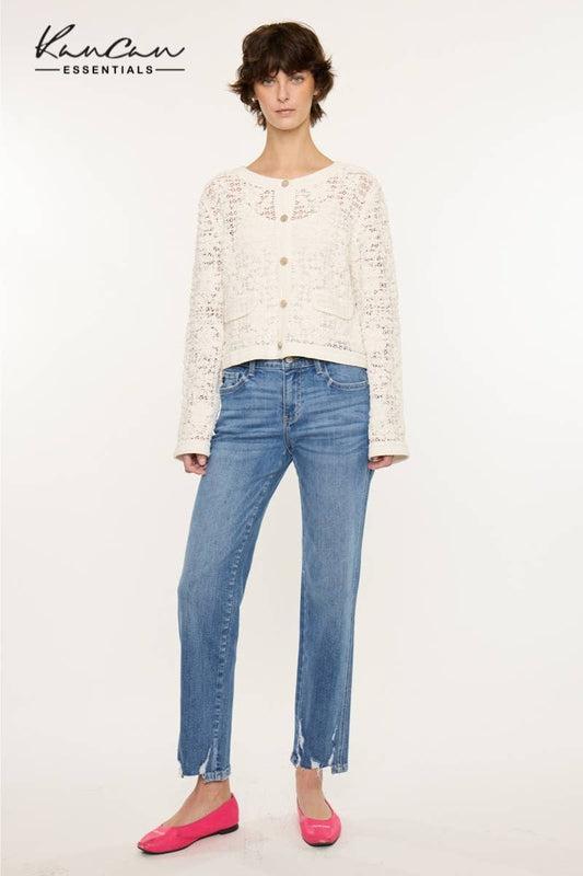 Kan Can Jupiter Mid-Rise Crop Straight Jean