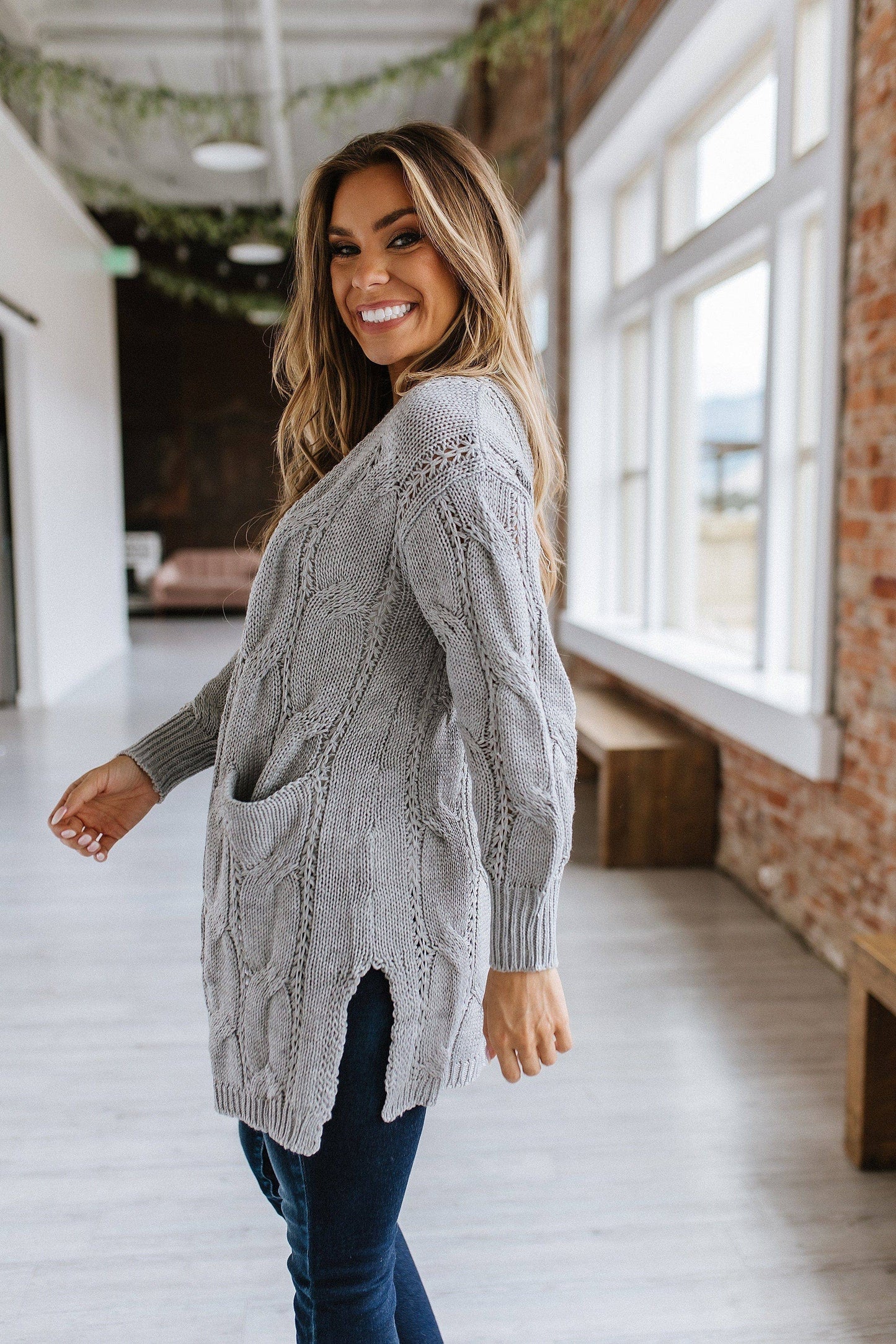 Esmeralda Knit Side Slit Cardigan