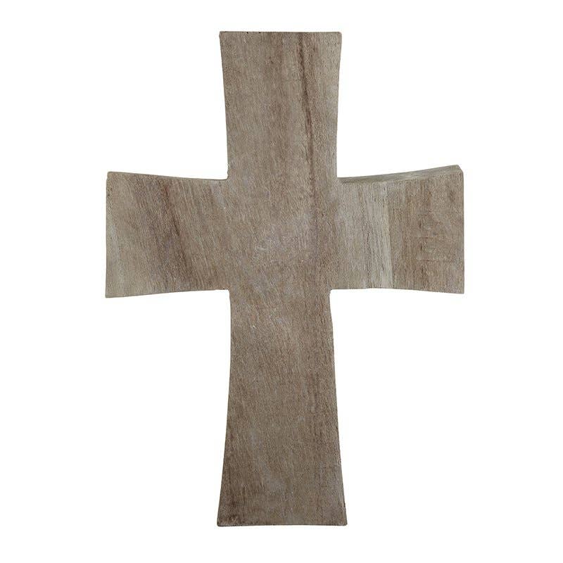 Paulownia Wood Standing Cross - Large - Grey Finish