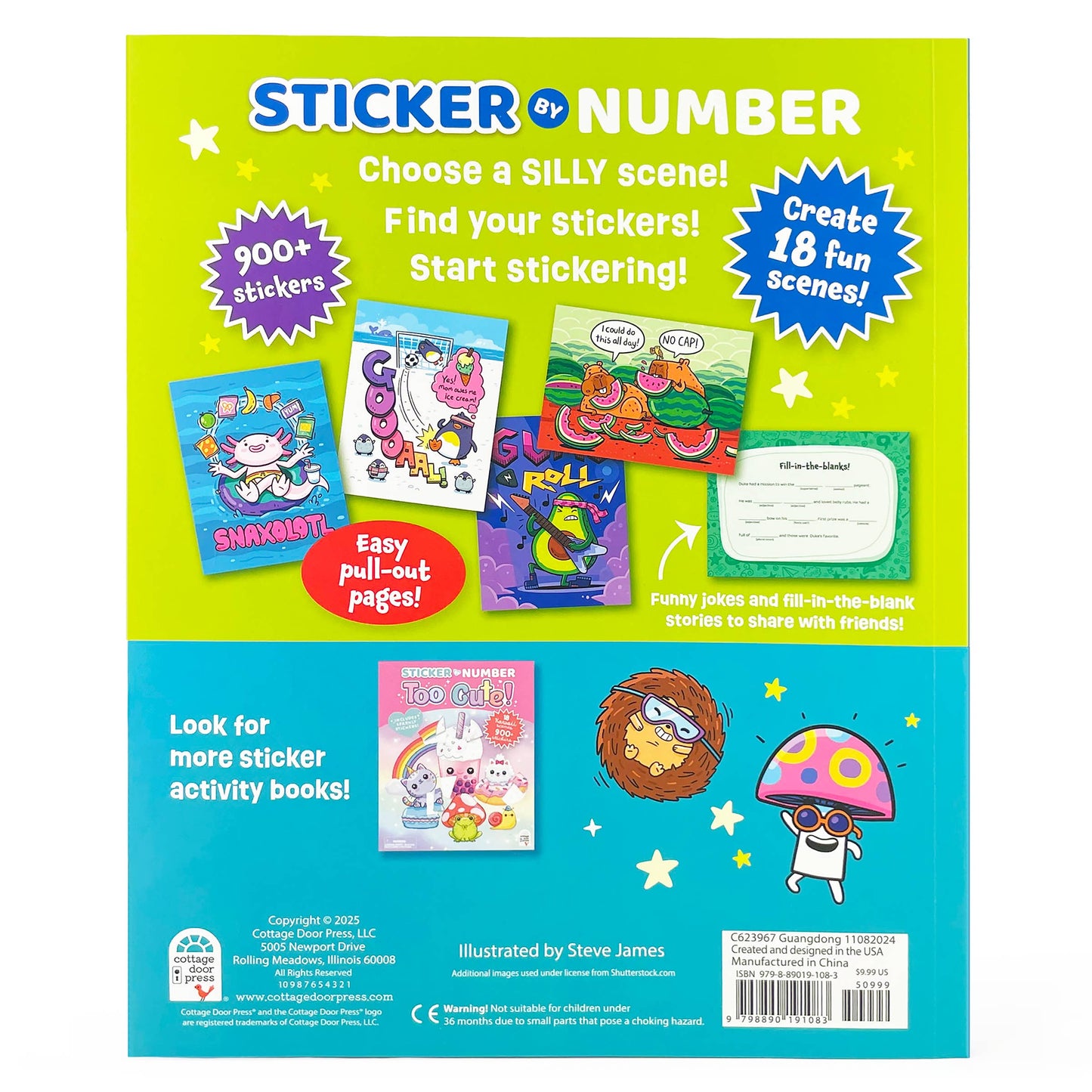 Too Funny! Sticker by Number Activity Book for Kids
