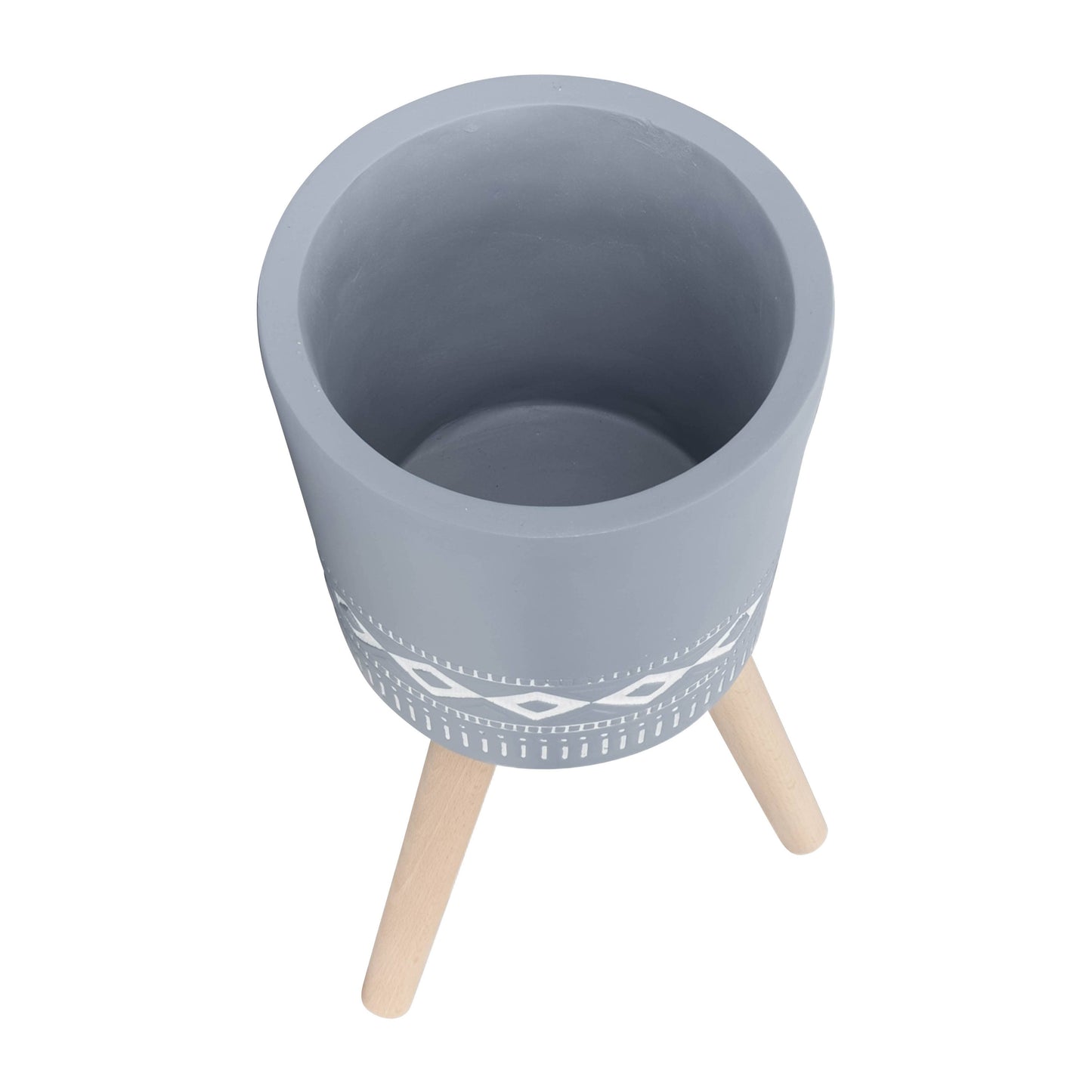 Grey Resin Diamond on Wood Legs