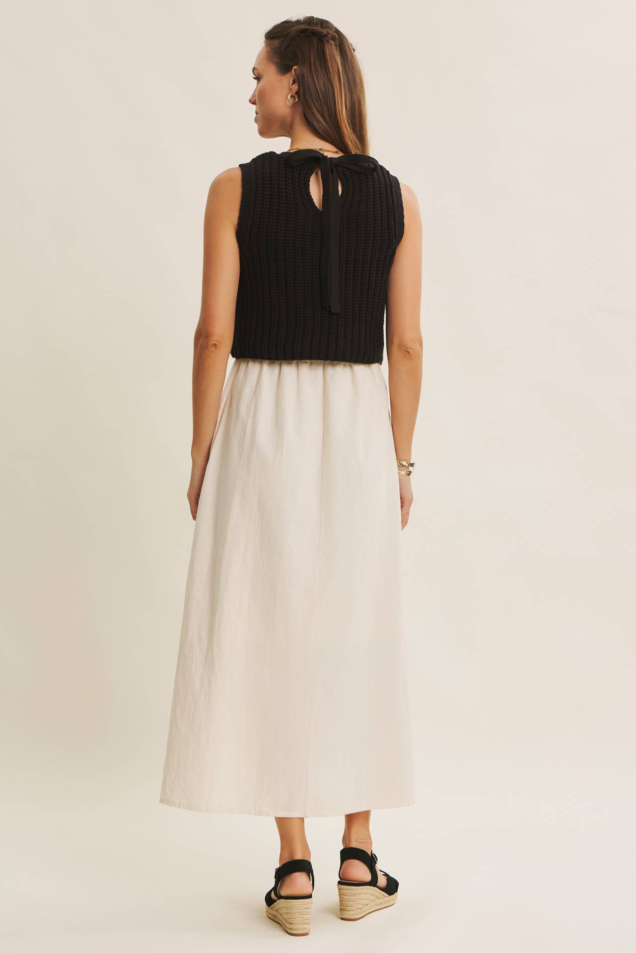 TRUE CUSTOMER FAVORITE CHUNKY SWEATER TWOFER MIDI DRESS