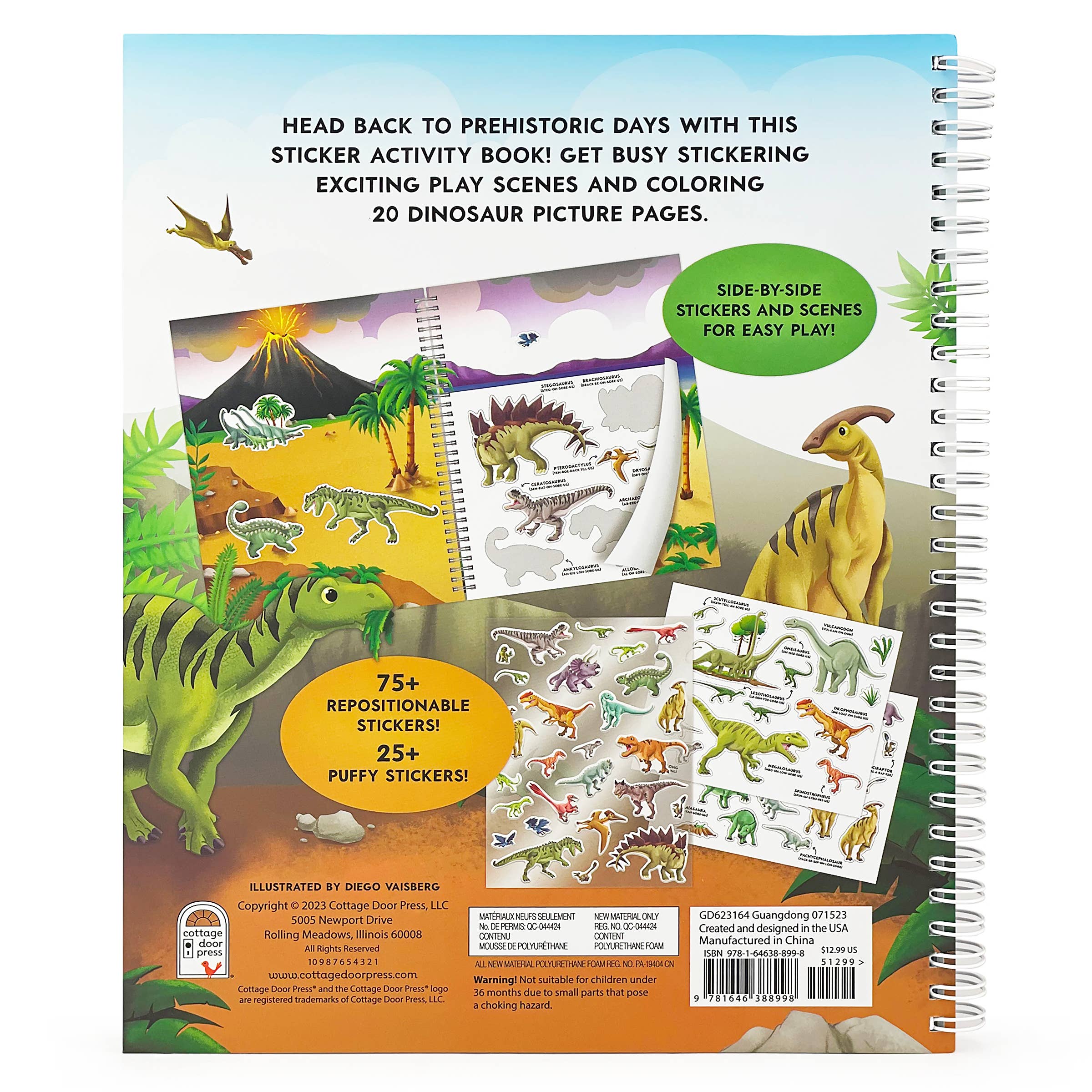 Dinosaurs Sticker & Coloring Activity Book