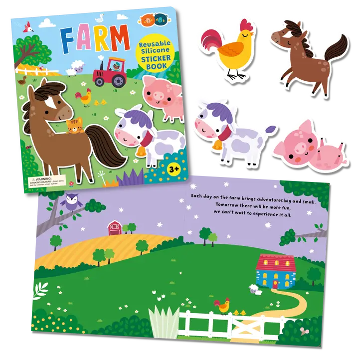 Silicone Sticker Book - Farm Resuable Stickers