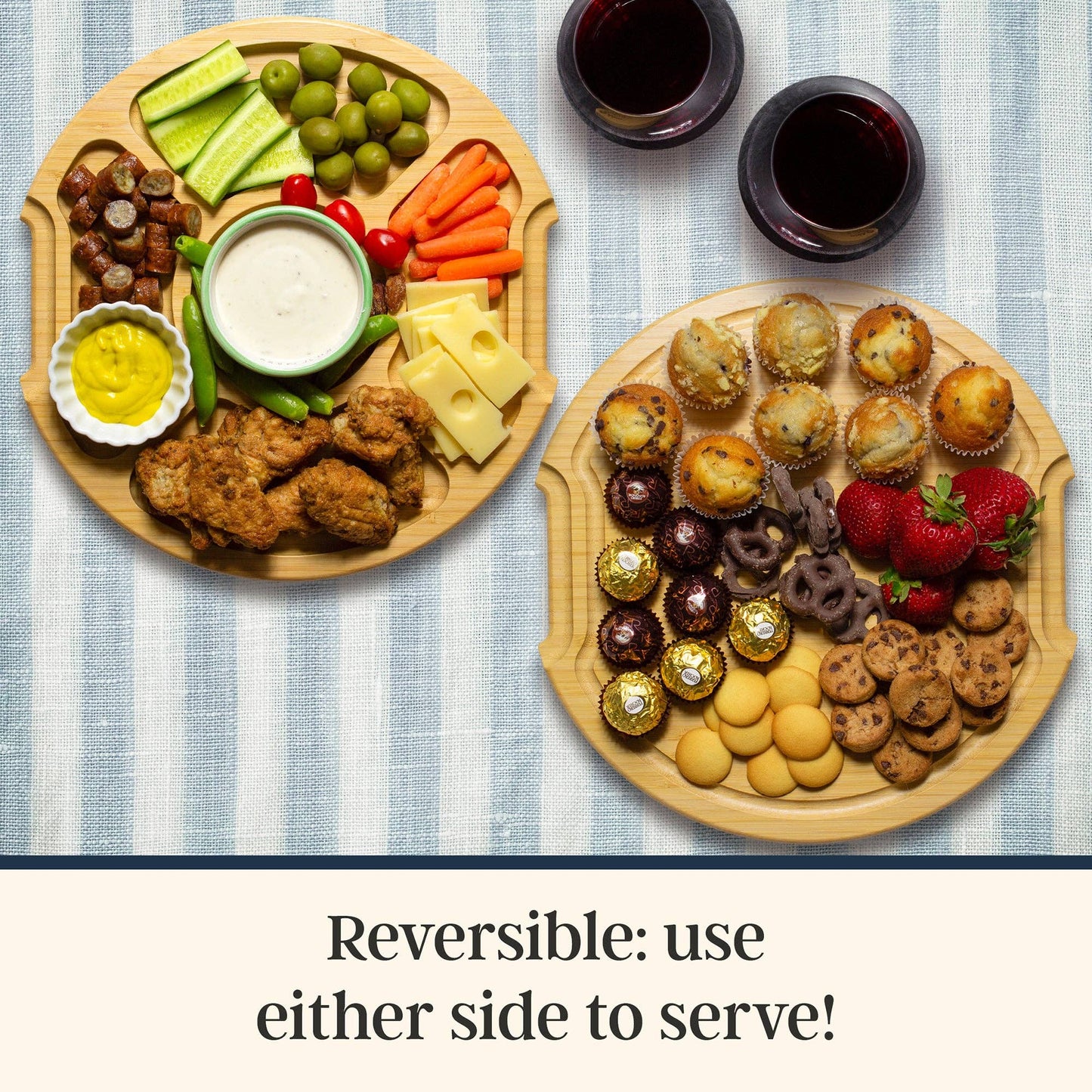Flip, Serve & Store® Round Charcuterie Board w/ Locking Lid