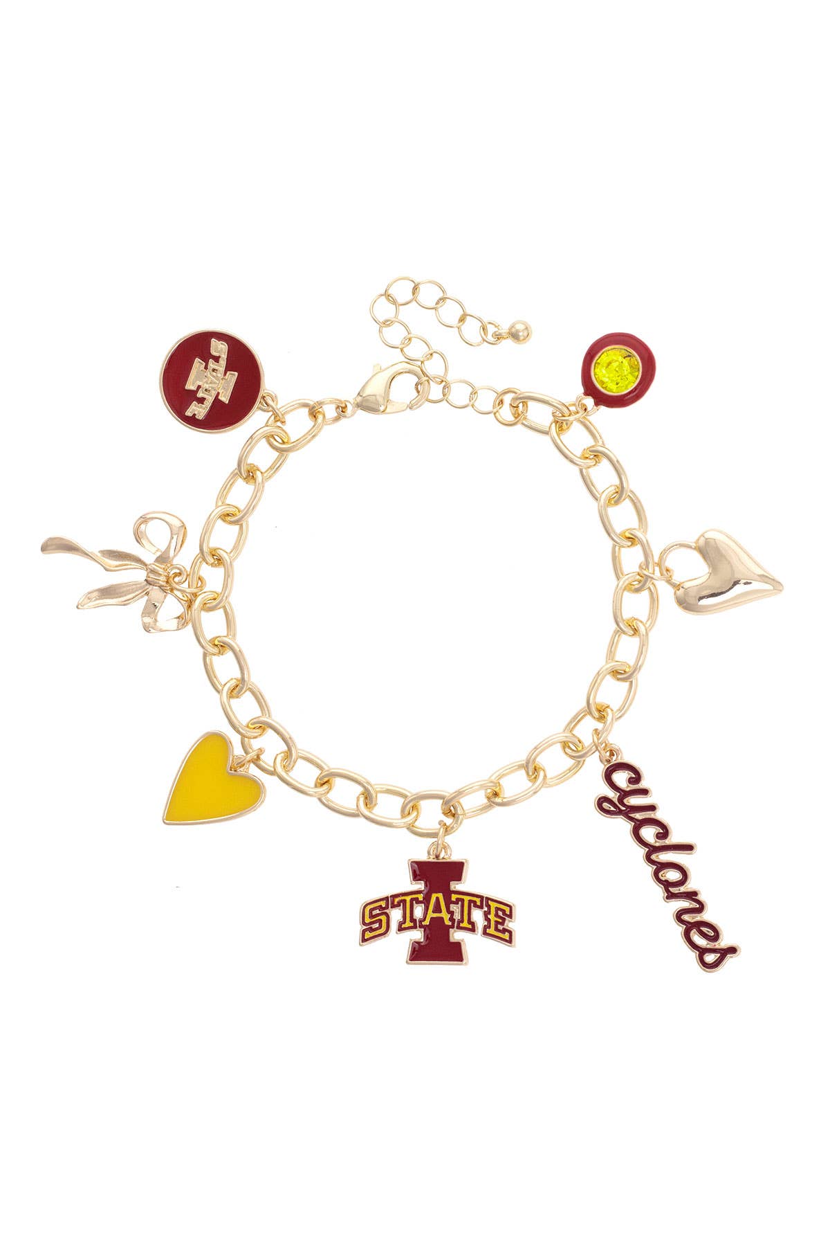 Iowa State Cyclones Enamel Icons Charm Bracelet