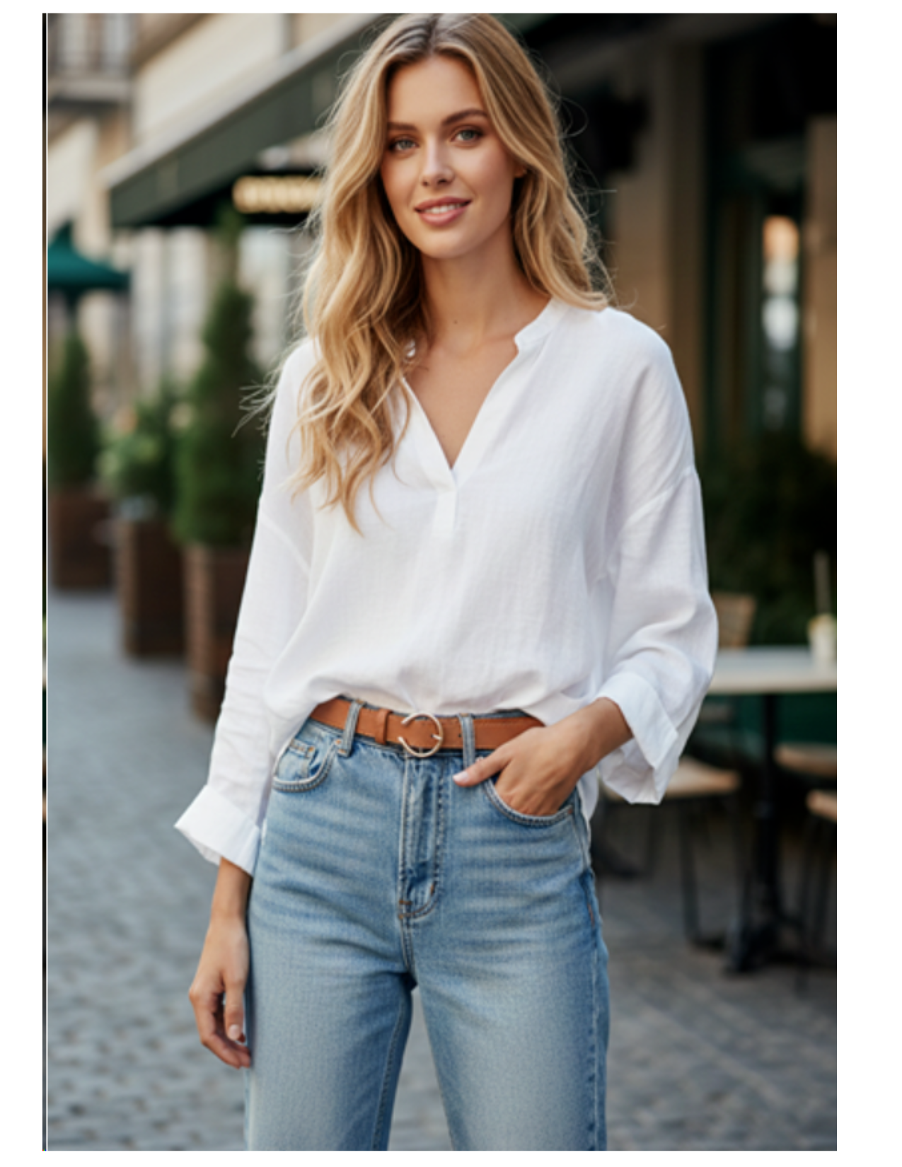 Open circle pin buckle fashion belt