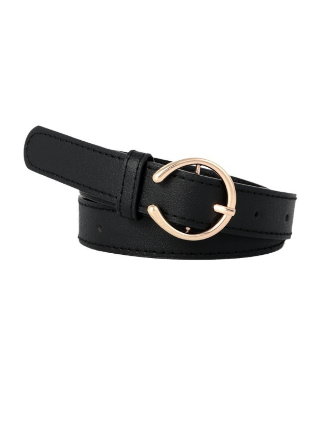 Open circle pin buckle fashion belt
