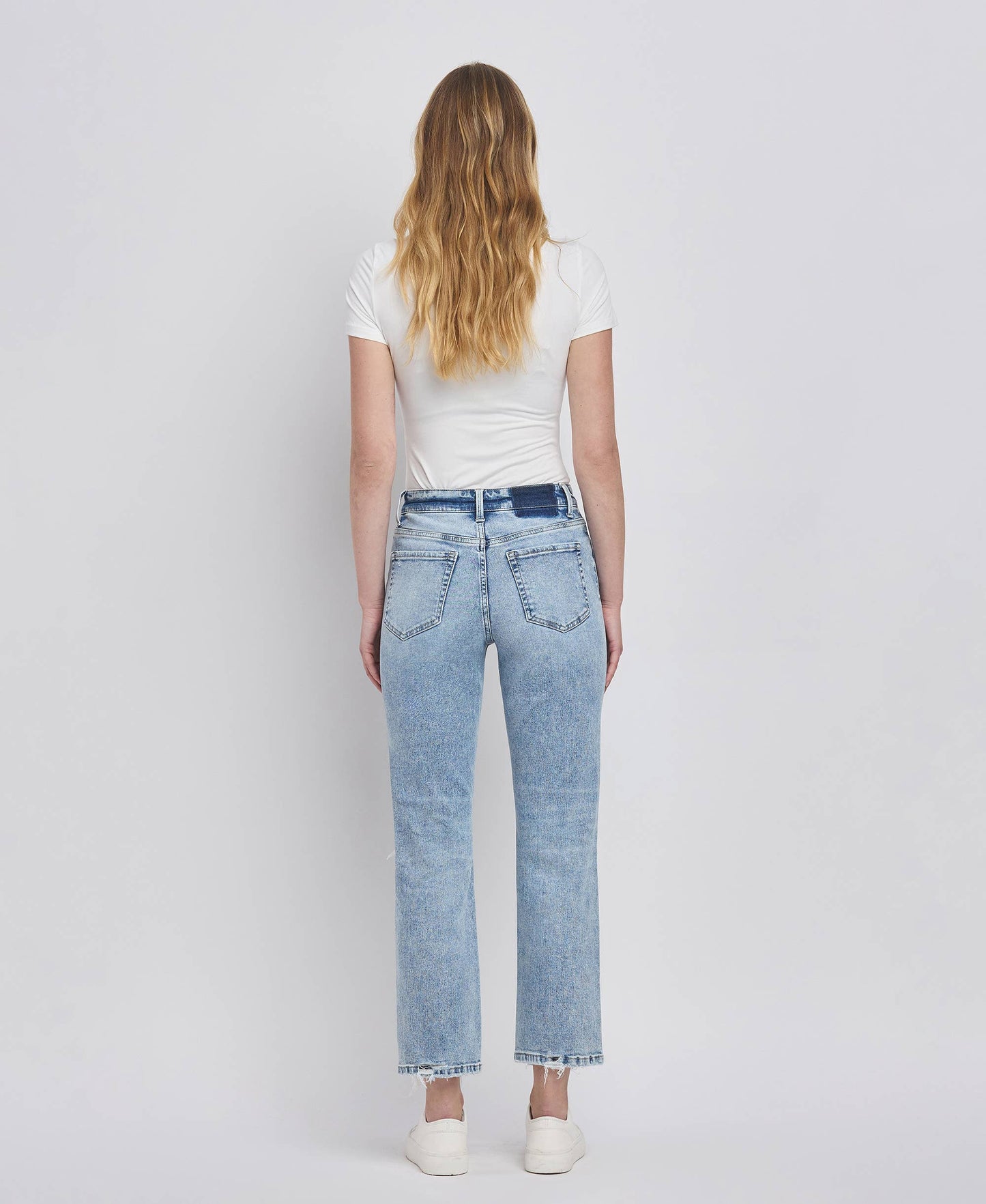 Vivid Flying Monkey High Rise Distressed Crop Straight