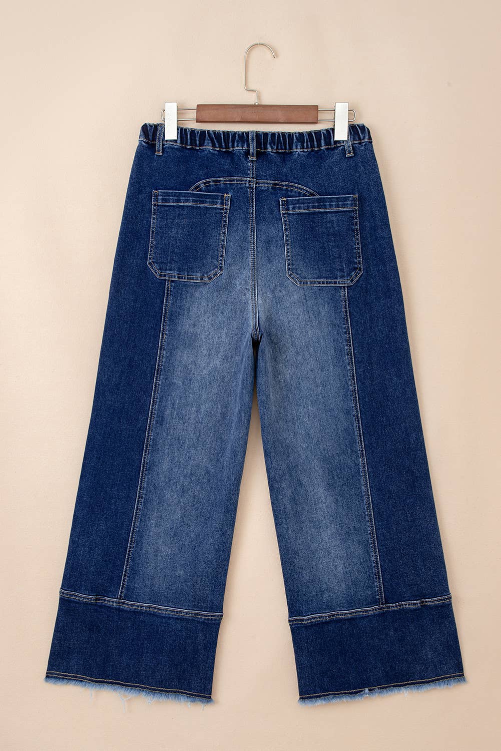 Raw Hem Wide Leg Denim Pants