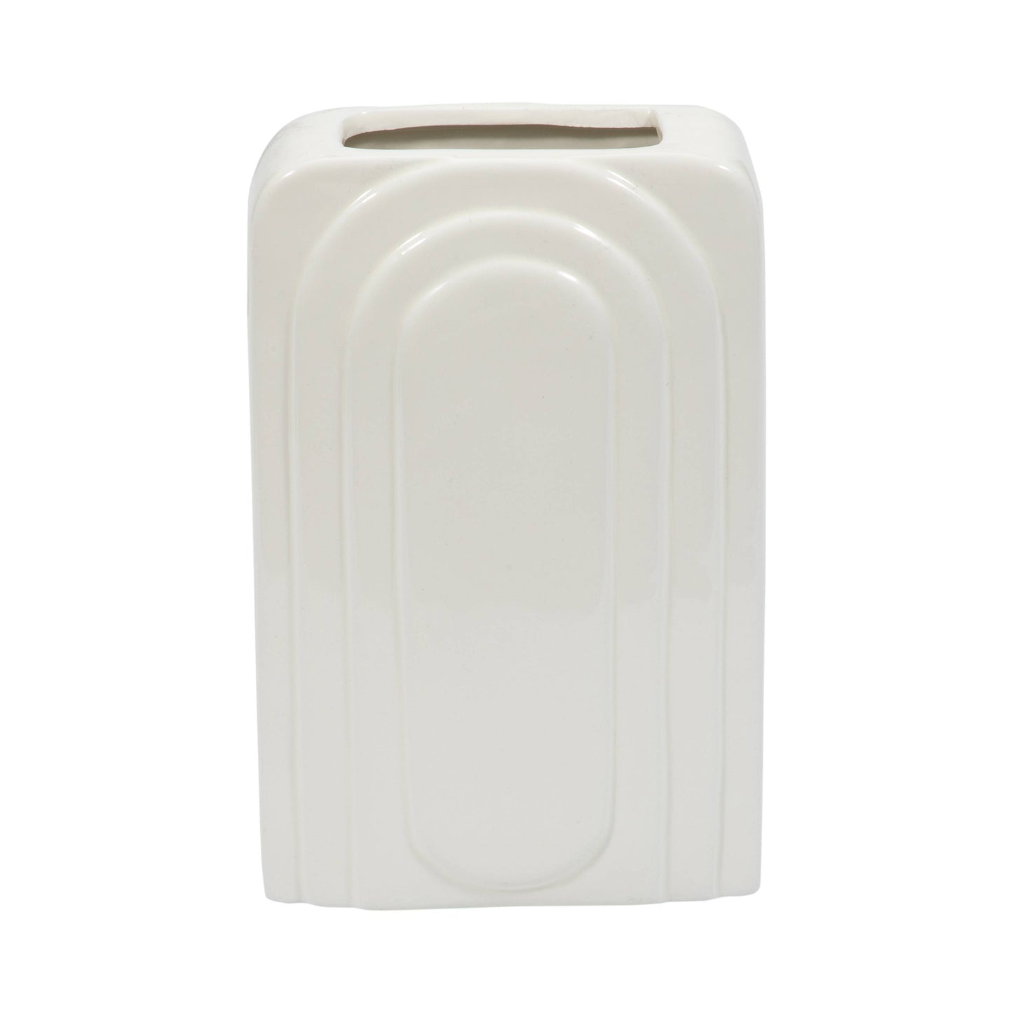 White Ceramic Rectangle Etched Arch