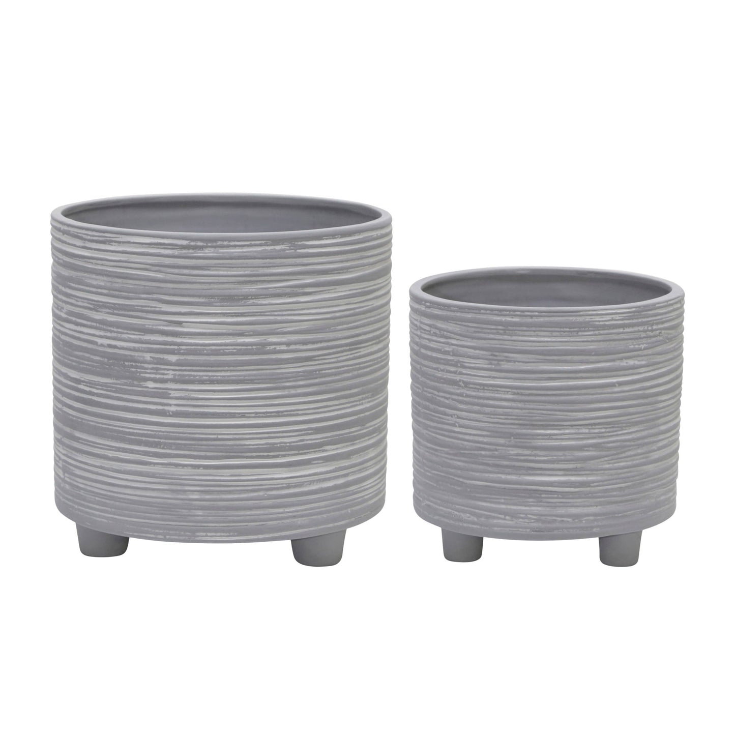Grey Patterned Ceramic Footed