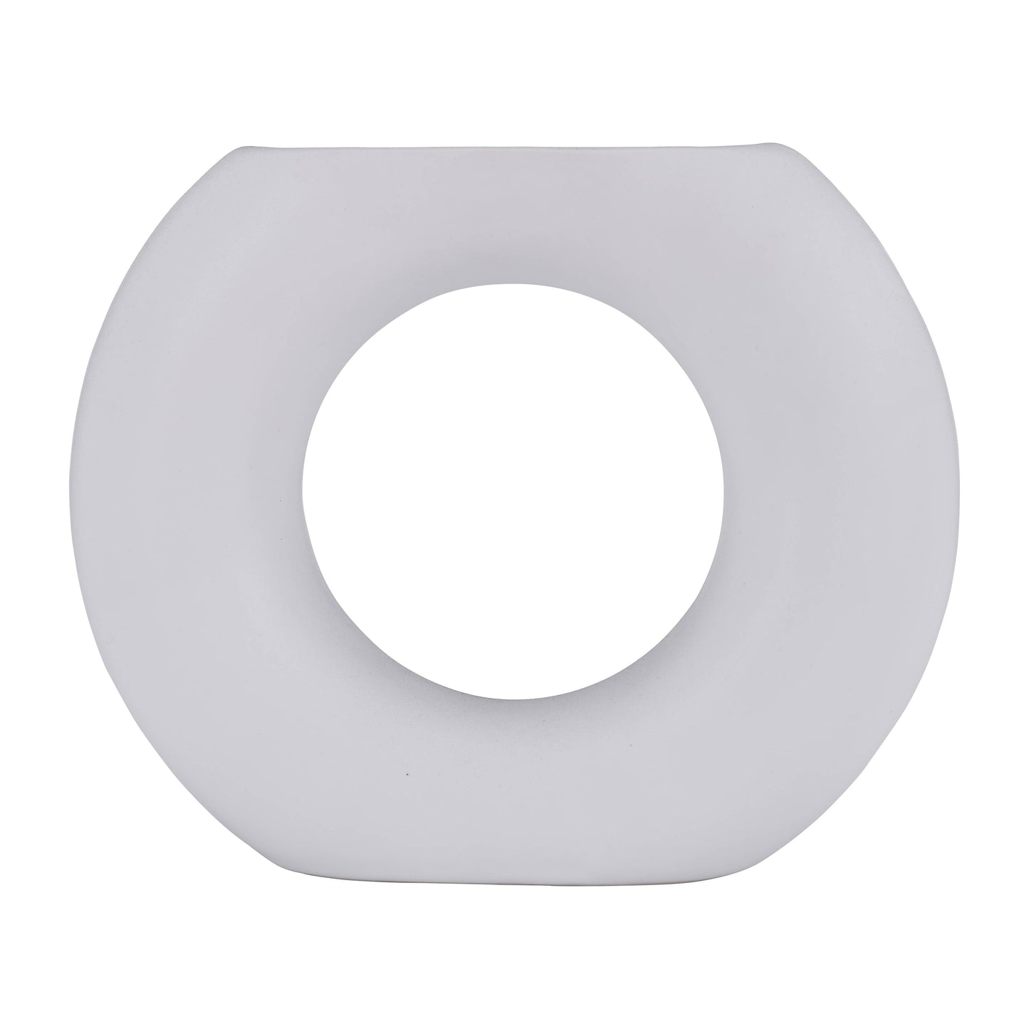 White Ceramic Donut Round Cut-Out