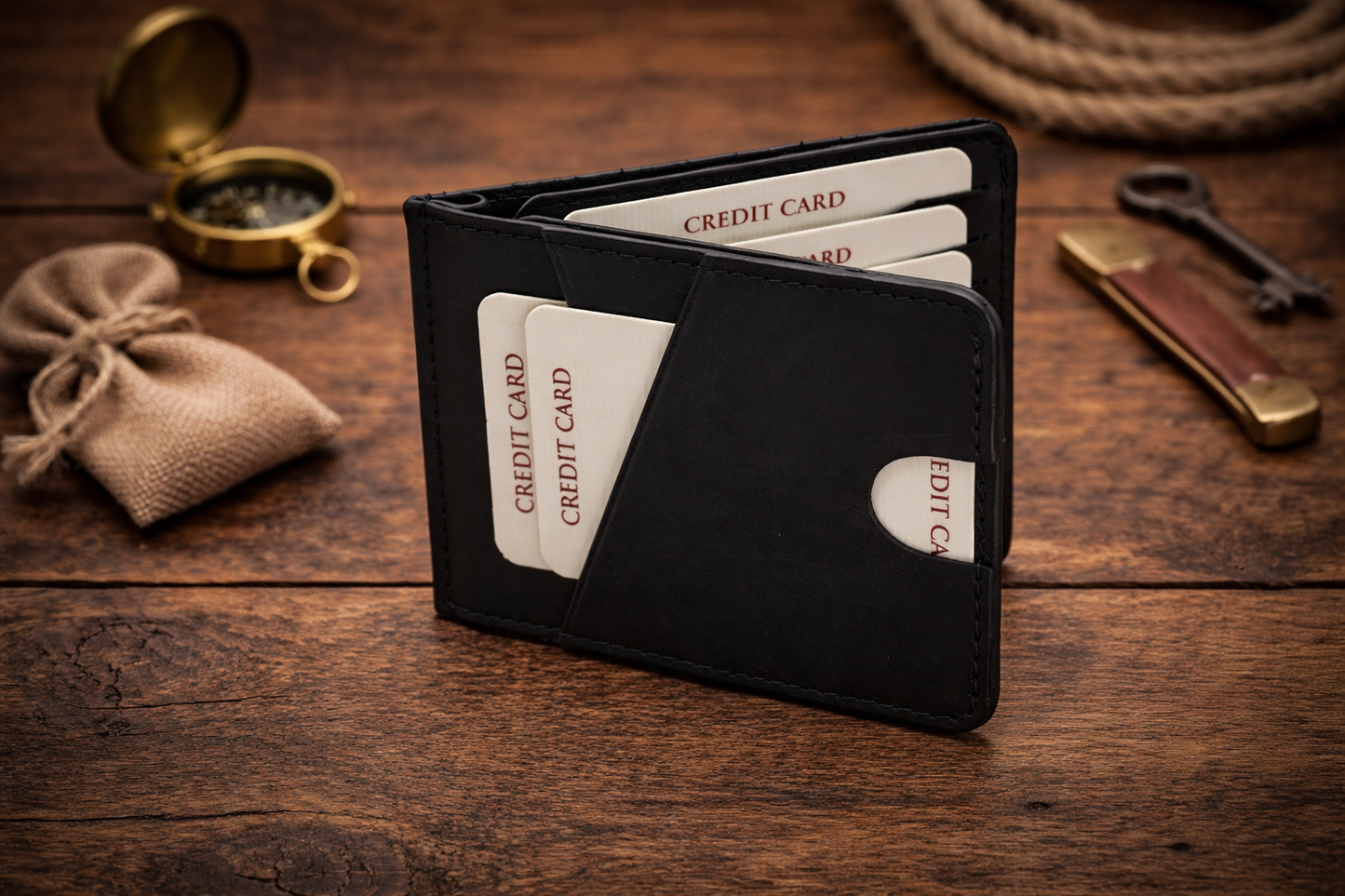 Leather Money Clip Wallet for Men, Bill Clip, Slim Wallet