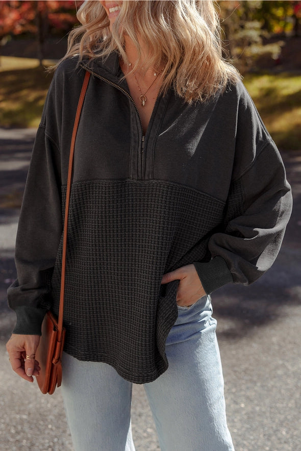 Waffle Knit Half Zip