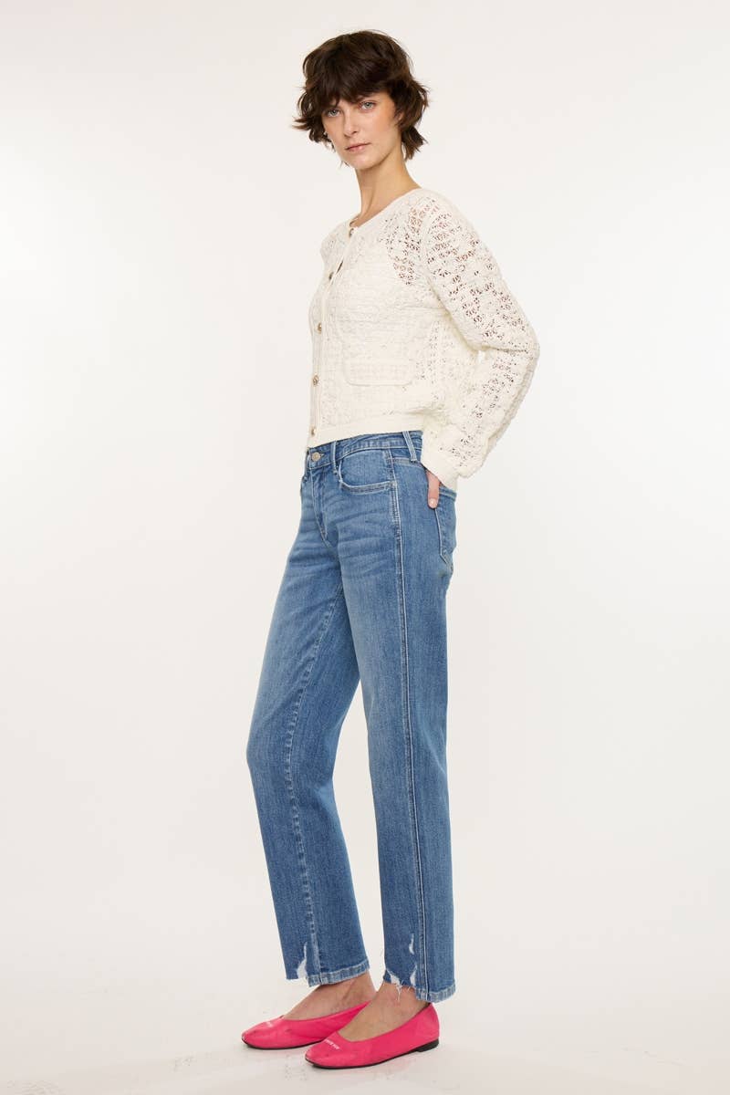 Kan Can Jupiter Mid-Rise Crop Straight Jean
