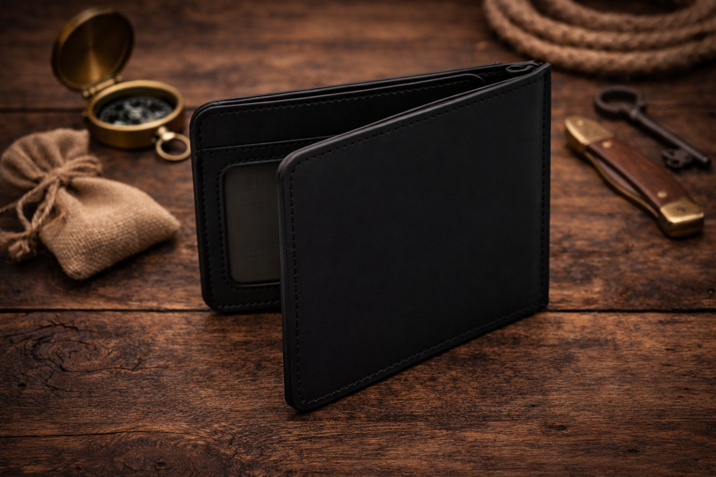 Leather Money Clip Wallet for Men, Bill Clip, Slim Wallet