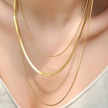 Titanium Steel Layered Chain Necklace