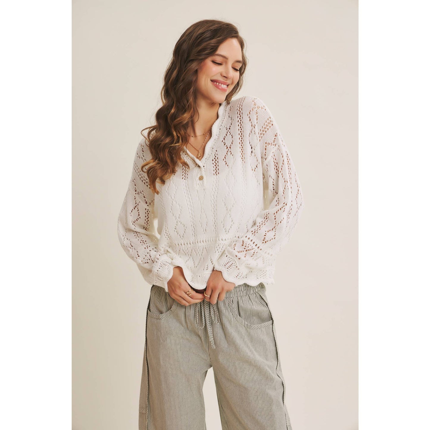 Crochet Scalloped Sweater