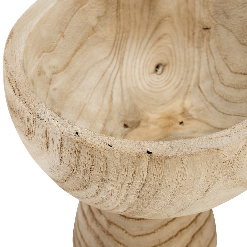 Brown Paulownia Wood with Pedestal Base