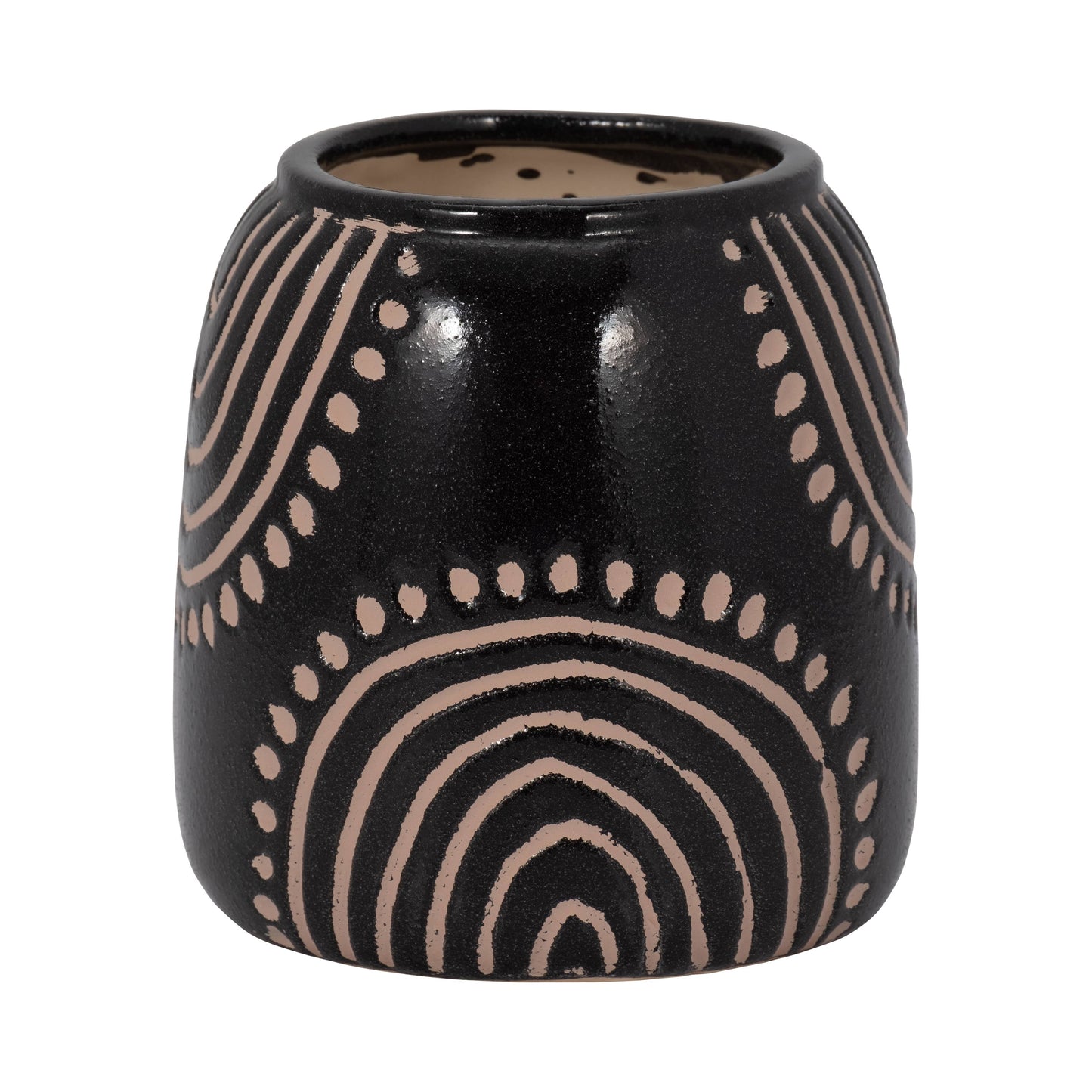 Black/Tan Ceramic Modern Tribal Arch