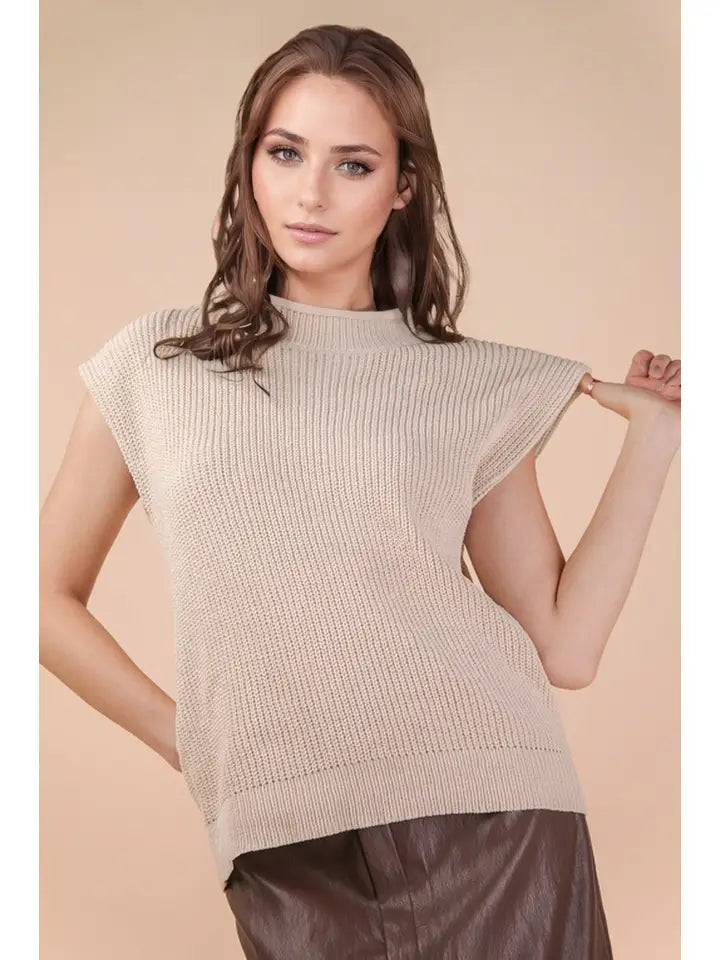 Oversized Soft Knit Sweater Vest Top