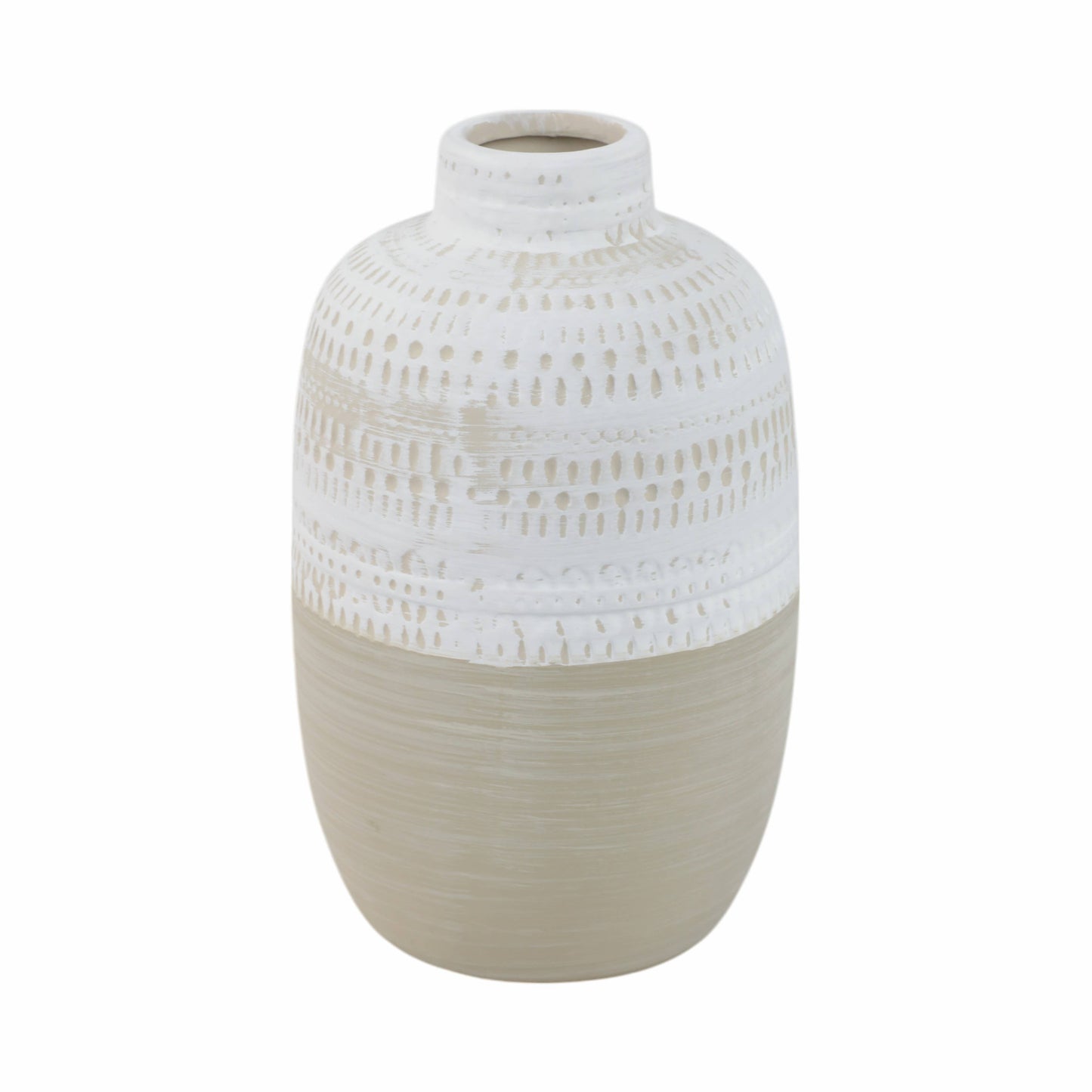Ivory/Beige Ceramic Tribal Texture