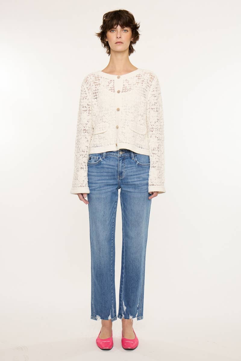 Kan Can Jupiter Mid-Rise Crop Straight Jean