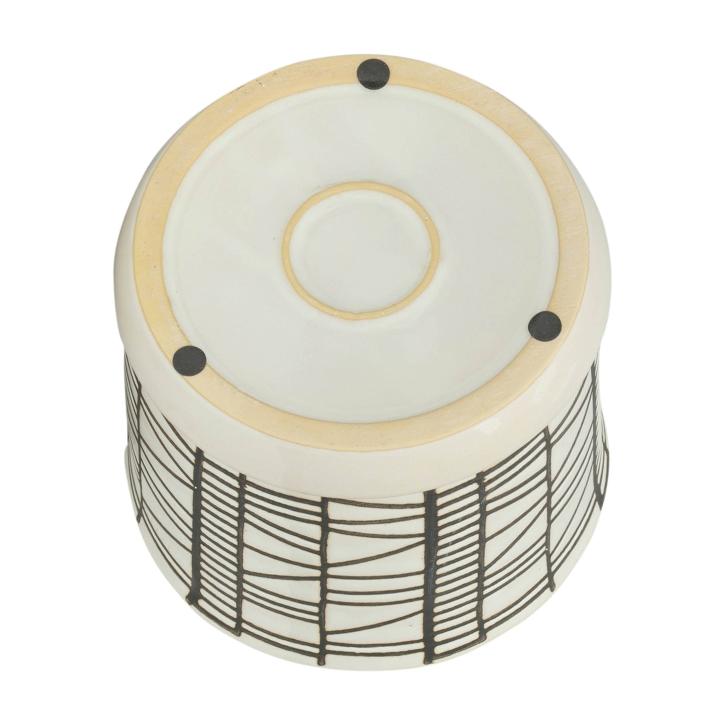 Beige Ceramic Geometric Saucer