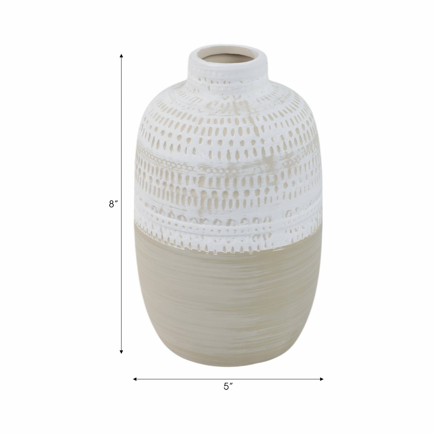 Ivory/Beige Ceramic Tribal Texture