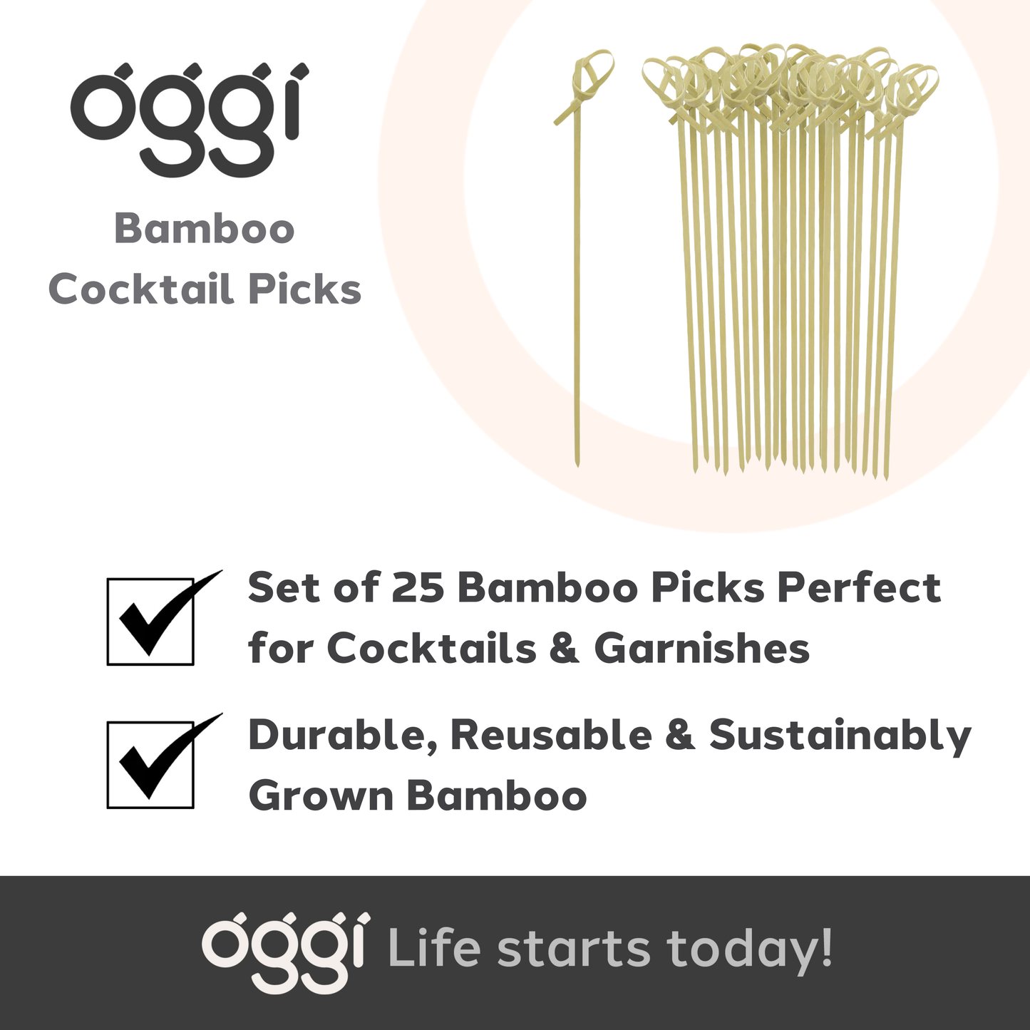 Cocktail Picks 25 pc Bamboo - 4.25" / 11 cm
