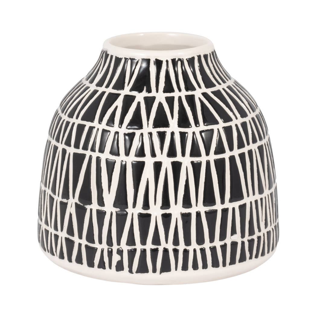 Black Ceramic Modern Tribal Pattern