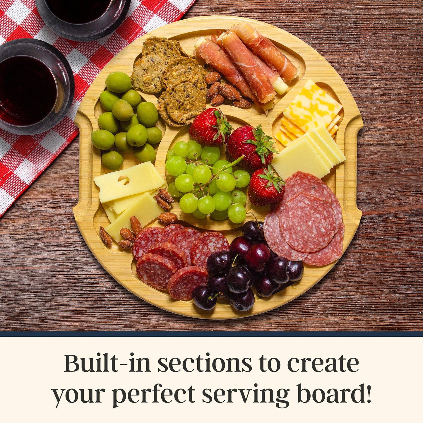 Flip, Serve & Store® Round Charcuterie Board w/ Locking Lid