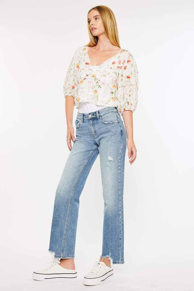Kan Can Mid-Rise True Straight Jean
