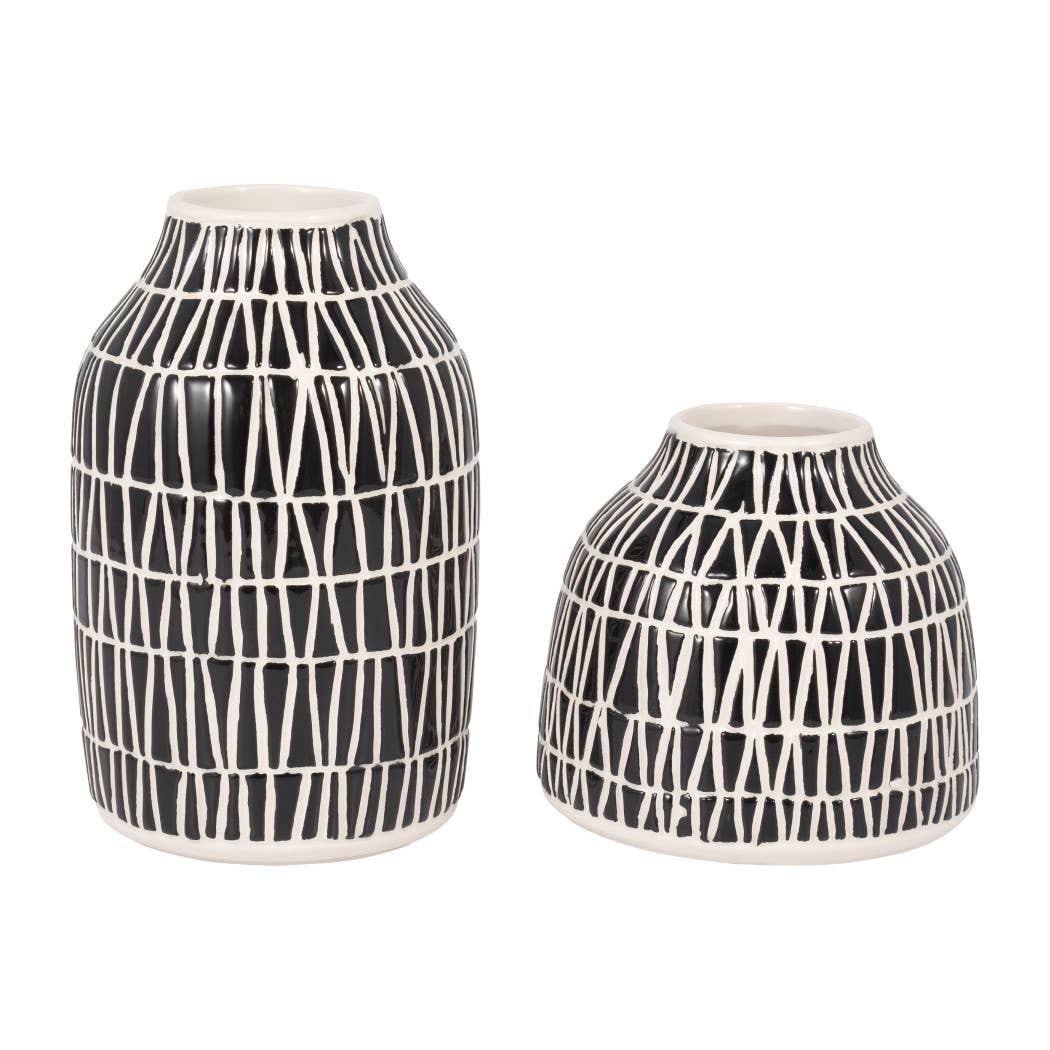 Black Ceramic Modern Tribal Pattern