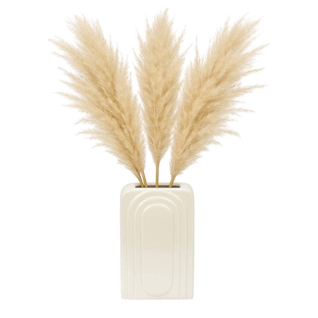 White Ceramic Rectangle Etched Arch