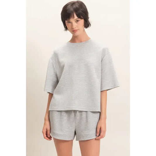 Loose Fit Crew Neck Short Sleeve Top
