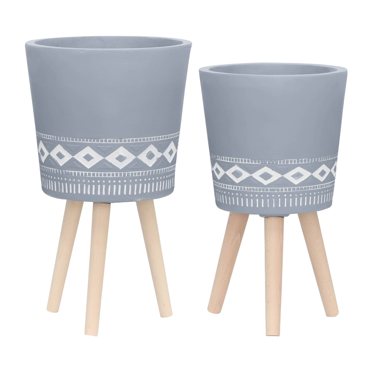 Grey Resin Diamond on Wood Legs
