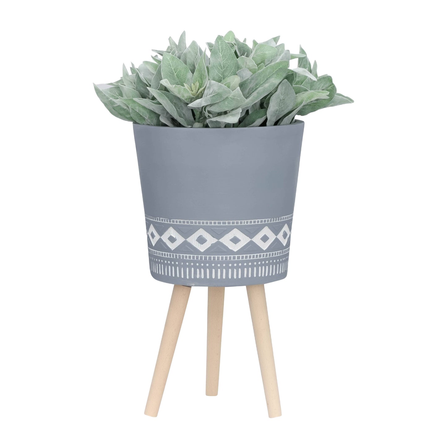 Grey Resin Diamond on Wood Legs