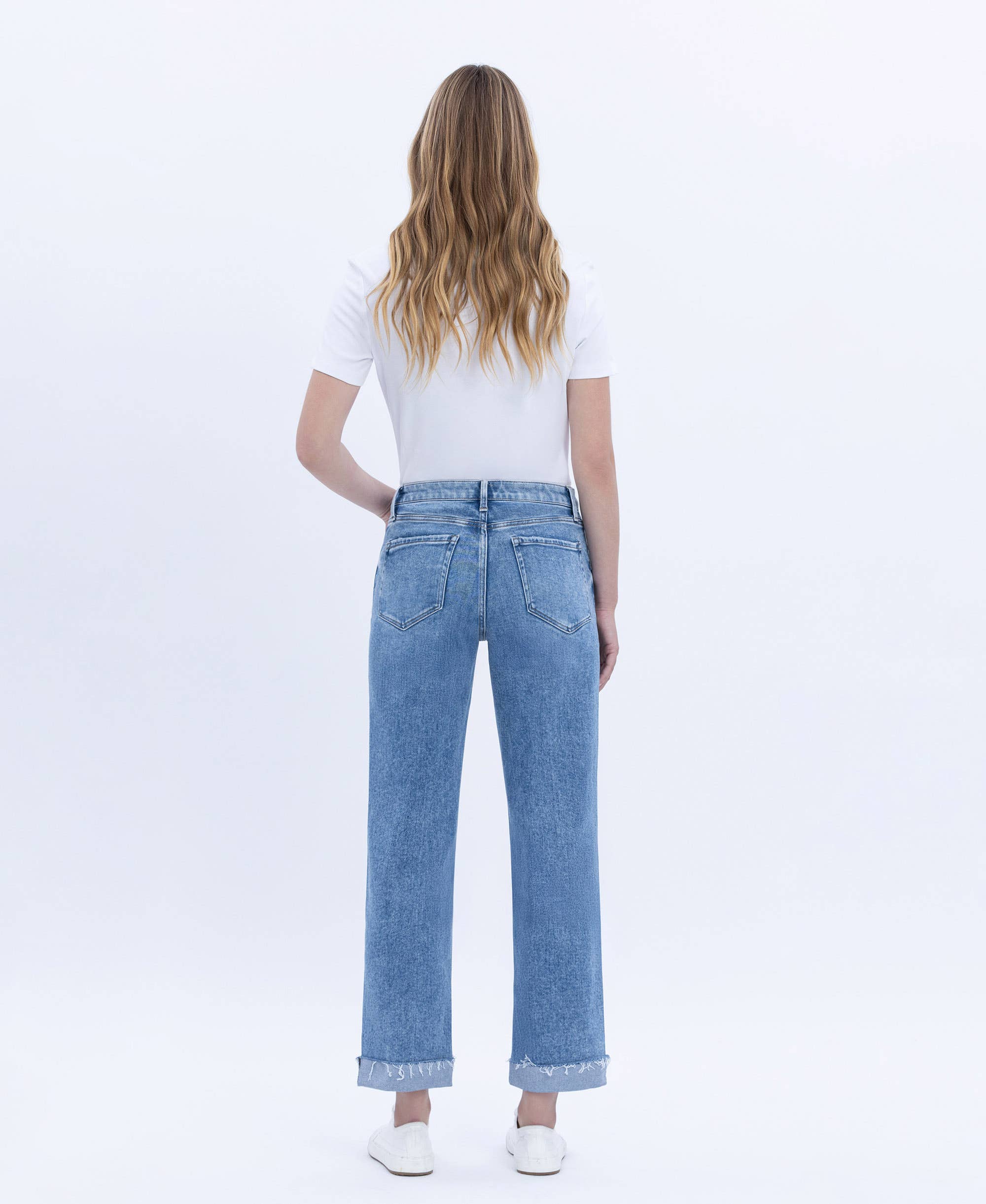 Delectable Flying Monkey High Rise Cuffed Crop Straight Jean